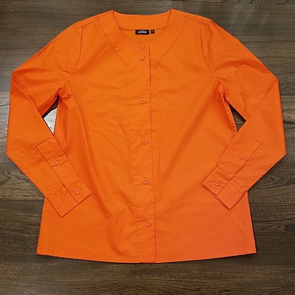 Kate Spade Saturday Orange Shirt Size M
